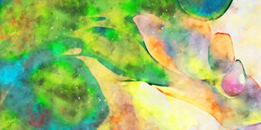 Kova desenli illüstrasyon. Çağdaş ve modern doku. Soyut renk boyama arka planı. Yaratıcı ve sanatsal duvar kağıdı. Fırçalanmış şekilleri ve lekeleri olan sanatsal duvar..