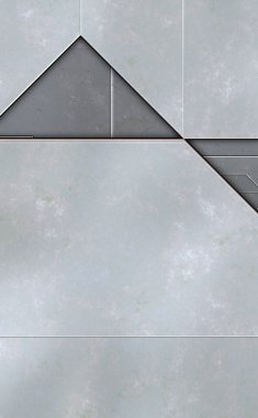 Katmanlı paneller. Fütürist soyut duvar kağıdı. Geometrik teknolojik yansıtıcı arka plan 3D metalik doku. Uzay gemisi desen yüzeyi.