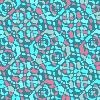 Yaratıcı karalama sanatı farklı şekil ve dokulara sahip kusursuz desen. Kolaj. Sanatsal arka plan. Soyut duvar kağıdı. Dekoratif hippi fayansları.