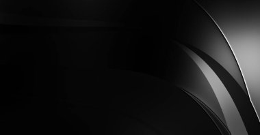 Siyah kıvrımlı yüzey. 3 boyutlu illüstrasyon. Soyut fütüristik geçmiş. Minimalist geometrik kapak tasarımı. Çarpık siyah çizgiler. Lüks dokuma duvar kağıdı. Zarif arkaplan.