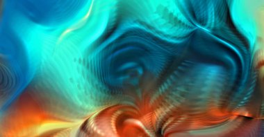 Hareketli girdapların soyut çizimi. Titreşimli renkli kıvrımların dönen akışı. Kıvrımlı ve kıvrımlı arka plan ve çizgiler. Garip duvar kâğıdı tasarımı. Dalgalanma arkaplanı.