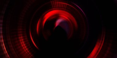 Parlayan neon ışıkları. Parlak sunum tasarım şablonu. Fotoğraf makinesi konsepti. Soyut arkaplan. Dönen ışık ışınları. Hareketli kavramsal duvar kağıdı. Grafik dijital illüstrasyon. 