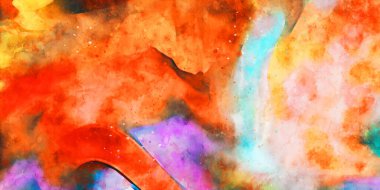 Kova desenli illüstrasyon. Çağdaş ve modern doku. Soyut renk boyama arka planı. Yaratıcı ve sanatsal duvar kağıdı. Fırçalanmış şekilleri ve lekeleri olan sanatsal duvar..