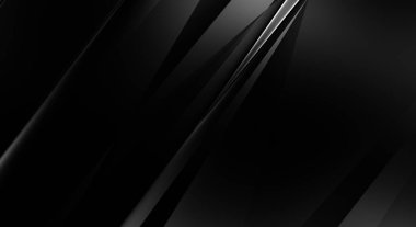 Geometrik katmanlı 3 boyutlu siyah arkaplan. Soyut koyu fütüristik duvar kağıdı. Zarif, parlak çizgili arka plan. Poster, broşür, sunum ve web sitesi için geometrik şablon tasarımı.