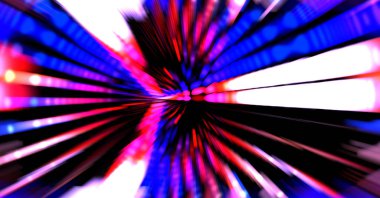 Siyah arkaplanda dönen ışık gösterisi. Lüks çizgiler. Parlak kıvrımlı duvar kağıdı. Uzay tüneli. Dönen ışık çemberi ya da maytap izi. Parlak konsept çizimi.