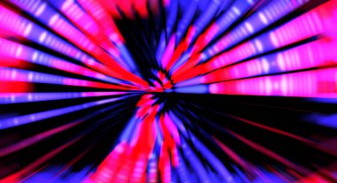 Siyah arkaplanda dönen ışık gösterisi. Lüks çizgiler. Parlak kıvrımlı duvar kağıdı. Uzay tüneli. Dönen ışık çemberi ya da maytap izi. Parlak konsept çizimi.