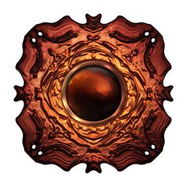 Beyaz arka planda izole bir mücevher. Mücevherli bir fantezi mücevherin 3 boyutlu görüntüsü. Masal elementi. Lüks grafik duvar kağıdı.