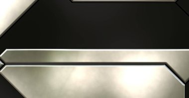 Üç boyutlu metalik doku. Uzay gemisi desenli yüzey. Aydınlık ve karanlık paneller. Fütürist soyut duvar kağıdı. Geometrik teknolojik yansıtıcı arkaplan.