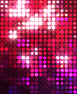 Parlak desenli duvar kağıdı. Sahne ışıkları olan renkli ışıkların ihtişamlı arkaplanı. Parlayan ışıklar siyah arka planda parti izleri. Sahne veya stadyum ışıklarının dijital illüstrasyonu. 