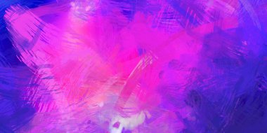 Soyut arkaplanda pürüzlü fırça darbeleri. Fırça boyası. Renkli boya darbeleri. Eşsiz duvar sanatı. Tuvaldeki modern sanat. Renkli çağdaş sanat eserleri.