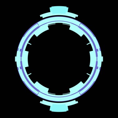 Fütürist dairesel gövde arayüzü elementi. Soyut çember geometrik arkaplan. Dijital teknolojinin grafiksel çizimi.
