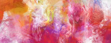 Soyut arkaplanda pürüzlü fırça darbeleri. Fırça boyası. Renkli boya darbeleri. Eşsiz duvar sanatı. Tuvaldeki modern sanat. Renkli çağdaş sanat eserleri.