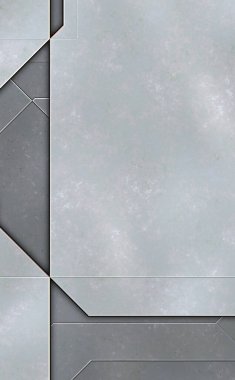 Katmanlı paneller. Fütürist soyut duvar kağıdı. Geometrik teknolojik yansıtıcı arka plan 3D metalik doku. Uzay gemisi desen yüzeyi.