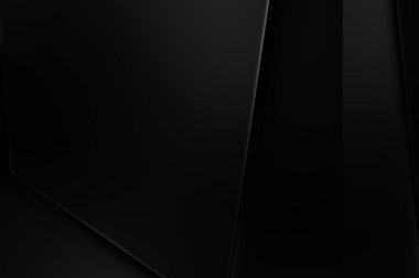 Lüks minimalist tasarım. Fütürist şablon. Karanlık elementleri olan birinci sınıf soyut duvar kâğıdı. Zarif bir zemin. Siyah üç boyutlu geometrik arkaplan. Poster, broşür, sunum için tasarım.