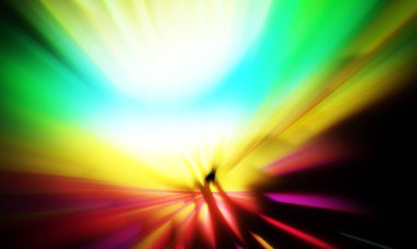 Siyah zemin üzerinde ışık parçacığı izleri. Parlayan parçacıkları ve çizgileri olan ışık patlaması yıldızı. Güzel hareketli soyut ışınlar duvar kağıdı. Renkli Patlama grafiği. Işık ışınlarının patlaması. 