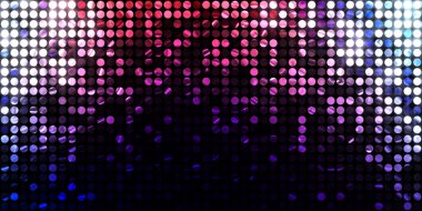 Parlayan ışıklar siyah arka planda parti izleri. Sahne veya stadyum ışıklarının dijital illüstrasyonu. Parlak desenli duvar kağıdı. Sahne ışıkları ile renkli ışıkların ihtişamlı arkaplanı.