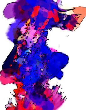 Mürekkep ve fosforlu kalemler yaratıcı çizimler. Beyaz arka planda boyama. El çizimi soyut renk dokuları. Poster, kart, davetiye, pankart, broşür, broşür için tasarım. Boyalı fırça darbeleri