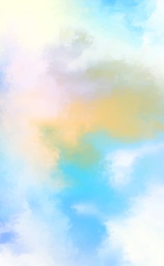 Modern fırça darbeleri. Poster, duvar sanatı, afiş, kart, kitap kapağı veya ambalaj için rahatlatıcı kompozisyonun yumuşak renkli çizimi. Pastel renklerle suluboya. 