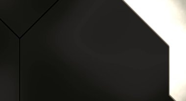 Üç boyutlu metalik doku. Uzay gemisi desenli yüzey. Aydınlık ve karanlık paneller. Fütürist soyut duvar kağıdı. Geometrik teknolojik yansıtıcı arkaplan.