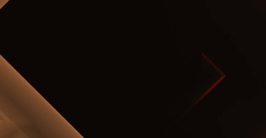 Geometrik dinamik şekiller. Gölgeli teknoloji dijital şablonu ve gradyan arka planda ışıklar. Modern basit geometrik renk gradyanı soyut arkaplan. 3B illüstrasyon. 