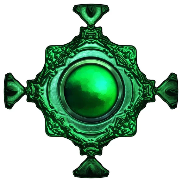 Beyaz arka planda izole bir mücevher. Mücevherli bir fantezi mücevherin 3 boyutlu görüntüsü. Masal elementi. Lüks grafik duvar kağıdı.