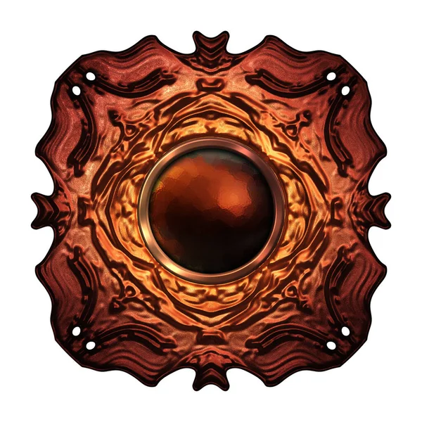 Beyaz arka planda izole bir mücevher. Mücevherli bir fantezi mücevherin 3 boyutlu görüntüsü. Masal elementi. Lüks grafik duvar kağıdı.