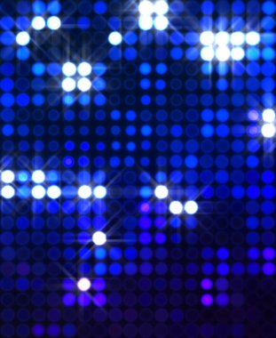 Parlak desenli duvar kağıdı. Sahne ışıkları olan renkli ışıkların ihtişamlı arkaplanı. Parlayan ışıklar siyah arka planda parti izleri. Sahne veya stadyum ışıklarının dijital illüstrasyonu. 