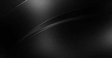 Siyah kıvrımlı yüzey. 3 boyutlu illüstrasyon. Soyut fütüristik geçmiş. Minimalist geometrik kapak tasarımı. Çarpık siyah çizgiler. Lüks dokuma duvar kağıdı. Zarif arkaplan.