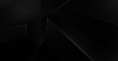 Lüks minimalist tasarım. Fütürist şablon. Karanlık elementleri olan birinci sınıf soyut duvar kâğıdı. Zarif bir zemin. Siyah üç boyutlu geometrik arkaplan. Poster, broşür, sunum için tasarım.