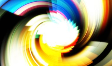 Dönen Işık gösterisi arka planı. Canlı renklerle donatılmış ruhani enerji girdabı. Renkli canlı hareket çizimi. Tanıtım geçmişi. Kutlama grafiği.