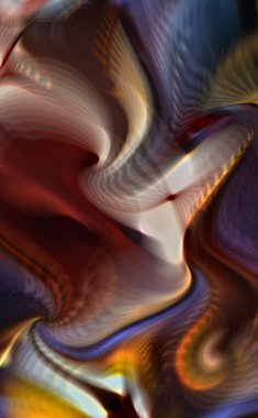 Hareketli girdapların soyut çizimi. Titreşimli renkli kıvrımların dönen akışı. Kıvrımlı ve kıvrımlı arka plan ve çizgiler. Garip duvar kâğıdı tasarımı. Dalgalanma arkaplanı.