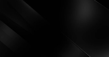 Geometrik katmanlı 3 boyutlu siyah arkaplan. Soyut koyu fütüristik duvar kağıdı. Zarif, parlak çizgili arka plan. Poster, broşür, sunum ve web sitesi için geometrik şablon tasarımı.