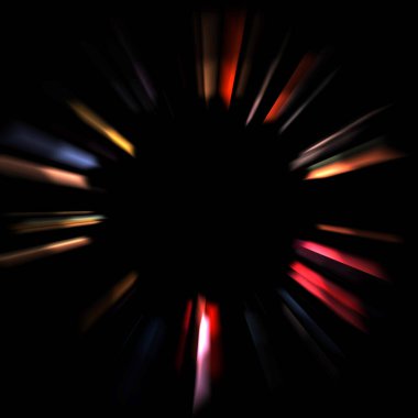 Canlı ve canlı ışık parlamalarının serin arkaplanı. Renkli parlak ışıklar patlama efektiyle görüntülenir. Parlak renkli arkaplan.