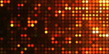 Parlak desenli duvar kağıdı. Sahne ışıkları olan renkli ışıkların ihtişamlı arkaplanı. Parlayan ışıklar siyah arka planda parti izleri. Sahne veya stadyum ışıklarının dijital illüstrasyonu. 