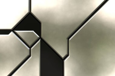 Üç boyutlu metalik doku. Uzay gemisi desenli yüzey. Aydınlık ve karanlık paneller. Fütürist soyut duvar kağıdı. Geometrik teknolojik yansıtıcı arkaplan.