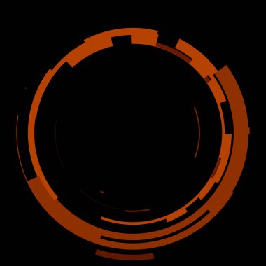 Fütürist dairesel gövde arayüzü elementi. Soyut çember geometrik arkaplan. Dijital teknolojinin grafiksel çizimi.