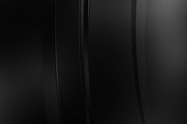 Siyah kıvrımlı yüzey. 3 boyutlu illüstrasyon. Soyut fütüristik geçmiş. Minimalist geometrik kapak tasarımı. Çarpık siyah çizgiler. Lüks dokuma duvar kağıdı. Zarif arkaplan.