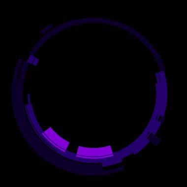 Fütürist dairesel gövde arayüzü elementi. Soyut çember geometrik arkaplan. Dijital teknolojinin grafiksel çizimi.