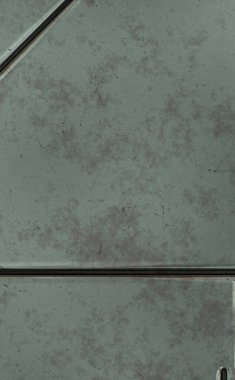 Gelecekçi kavramsal tasarım arka planı. Uzay gemisi desenli duvar kağıdı. Fırçalanmış teknoloji şablonu yüzeyi. Üç boyutlu illüstrasyon. SciFi panelleri duvar.