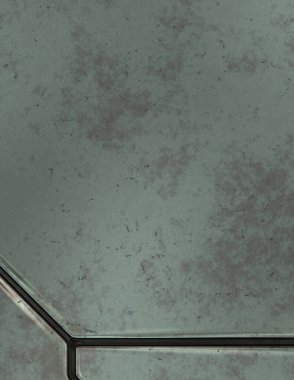 Gelecekçi kavramsal tasarım arka planı. Uzay gemisi desenli duvar kağıdı. Fırçalanmış teknoloji şablonu yüzeyi. Üç boyutlu illüstrasyon. SciFi panelleri duvar.