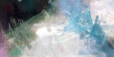 Soyut arkaplanda pürüzlü fırça darbeleri. Fırça boyası. Renkli boya darbeleri. Eşsiz duvar sanatı. Tuvaldeki modern sanat. Renkli çağdaş sanat eserleri.