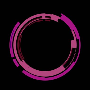 Fütürist dairesel gövde arayüzü elementi. Soyut çember geometrik arkaplan. Dijital teknolojinin grafiksel çizimi.