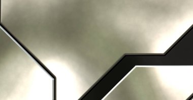 Üç boyutlu metalik doku. Uzay gemisi desenli yüzey. Aydınlık ve karanlık paneller. Fütürist soyut duvar kağıdı. Geometrik teknolojik yansıtıcı arkaplan.