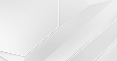 Beyaz 3d geometrik arka plan. Fütürist şablon. Karanlık elementleri olan birinci sınıf soyut duvar kâğıdı. Zarif bir zemin. Lüks minimalist tasarım. Poster, broşür, sunum için tasarım.