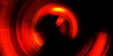 Parlayan neon ışıkları. Parlak sunum tasarım şablonu. Fotoğraf makinesi konsepti. Soyut arkaplan. Dönen ışık ışınları. Hareketli kavramsal duvar kağıdı. Grafik dijital illüstrasyon. 