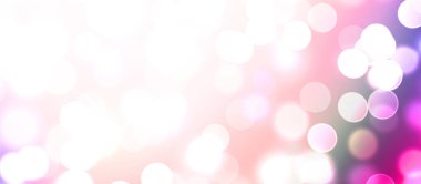 Kavramsal ışıklar duvar kağıdı. Güzel soyut çok renkli bokeh çemberleri parçacıklarla çevrili. Metninizi veya başlığınızı göstermek için boşluk ile odaklanmış olmayan canlı illüstrasyon. 