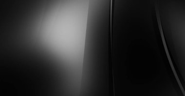 Siyah kıvrımlı yüzey. 3 boyutlu illüstrasyon. Soyut fütüristik geçmiş. Minimalist geometrik kapak tasarımı. Çarpık siyah çizgiler. Lüks dokuma duvar kağıdı. Zarif arkaplan.