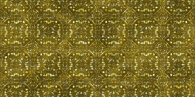 Renkli kumaş arka planında moda tarzında gümüş örgü süsü olan lüks, kusursuz bir şablon. Duvar kağıtları ve tekstil baskısı için tasarım. Lüks, ışıl ışıl metalimsi fantezi dokusu.