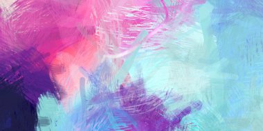 Soyut arkaplanda pürüzlü fırça darbeleri. Fırça boyası. Renkli boya darbeleri. Eşsiz duvar sanatı. Tuvaldeki modern sanat. Renkli çağdaş sanat eserleri.