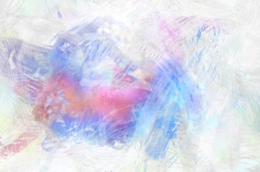 Soyut arkaplanda pürüzlü fırça darbeleri. Fırça boyası. Renkli boya darbeleri. Eşsiz duvar sanatı. Tuvaldeki modern sanat. Renkli çağdaş sanat eserleri.